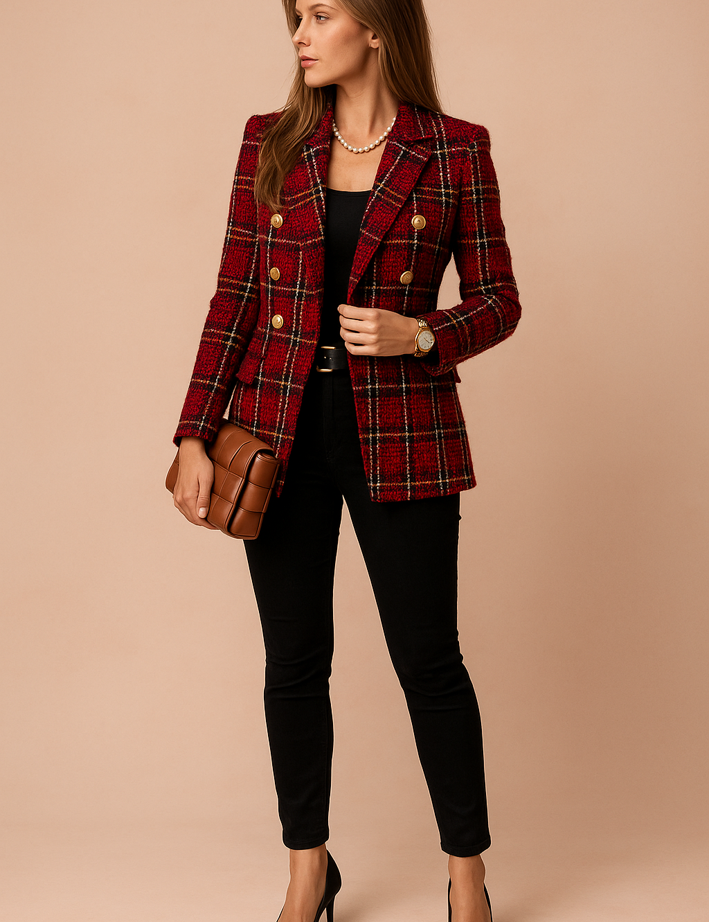 Abbey | Elegant Women's Checked Jacket 4